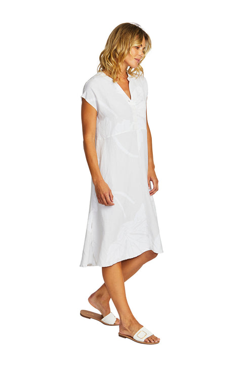 PING PONG - Flax/White Atlas Midi Dress - 575522 PING PONG - Flax/White Atlas Midi Dress - 575522