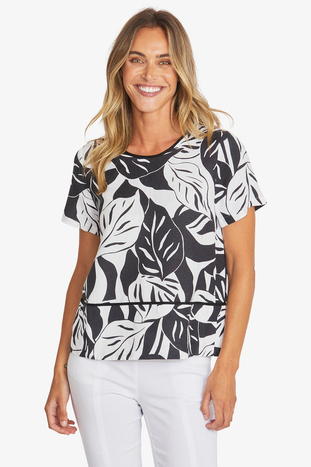 PING PONG - White/Black Marisol Top - P595312