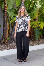 PING PONG - White/Black Marisol Top - P595312