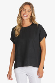 PING PONG - Black Misty Linen Top - P595341