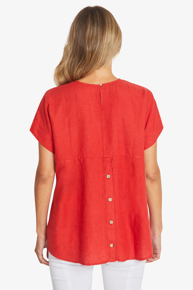 PING PONG - Chilli Misty Linen Top - P595341