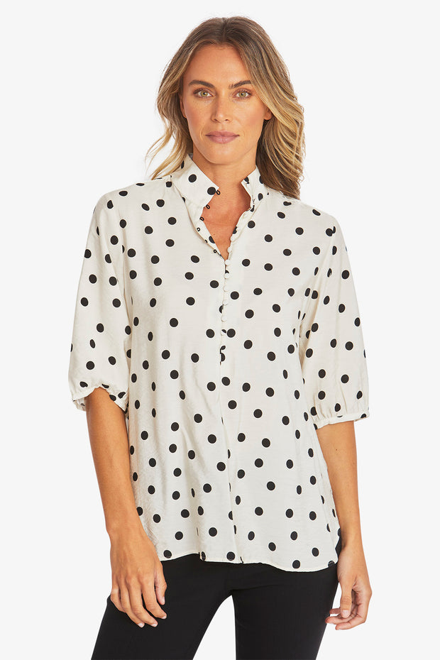 PING PONG - Ivory/Black Pamela Blouse - P595352