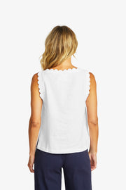 PING PONG - White Lucy Linen Scallop Top - P595365
