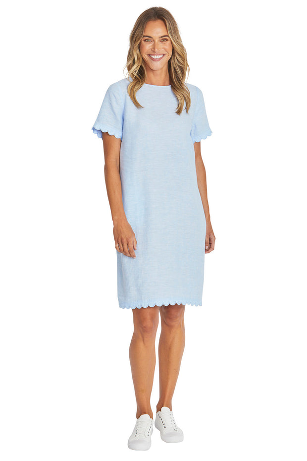 PING PONG - Baby Blue Amalfi Linen Dress - P595543