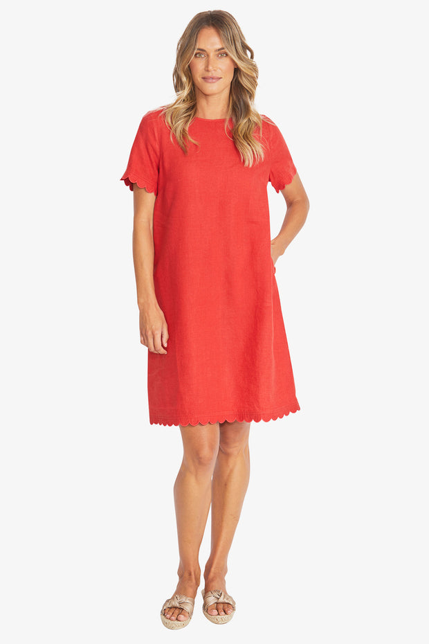 PING PONG - Chilli Amalfi Linen Dress - P595543