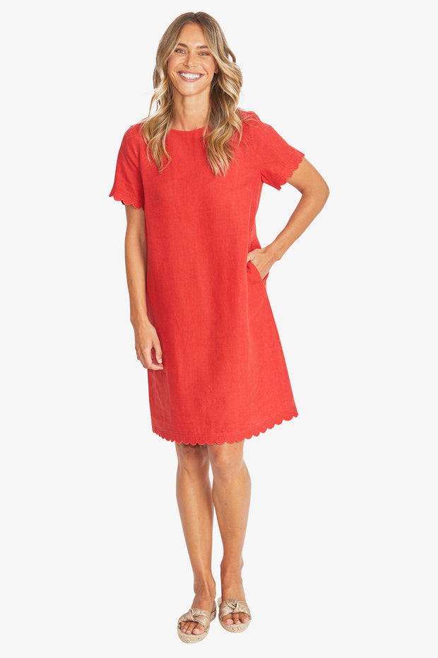 PING PONG - Chilli Amalfi Linen Dress - P595543