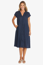 PING PONG - French Navy Sammy Linen Dress - P595544