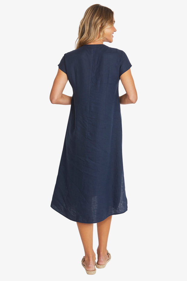 PING PONG - French Navy Sammy Linen Dress - P595544