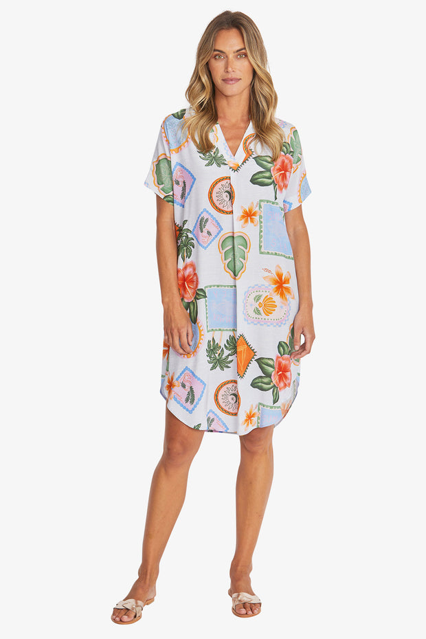 PING PONG - Tahiti Print Shift Dress - P595562