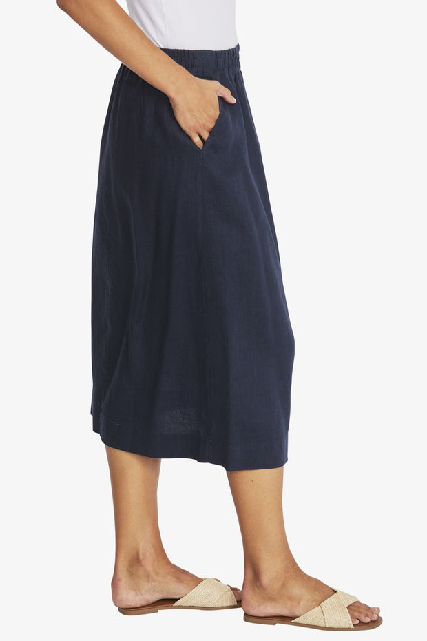 PING PONG - French Navy Ava Linen Skirt - P595608