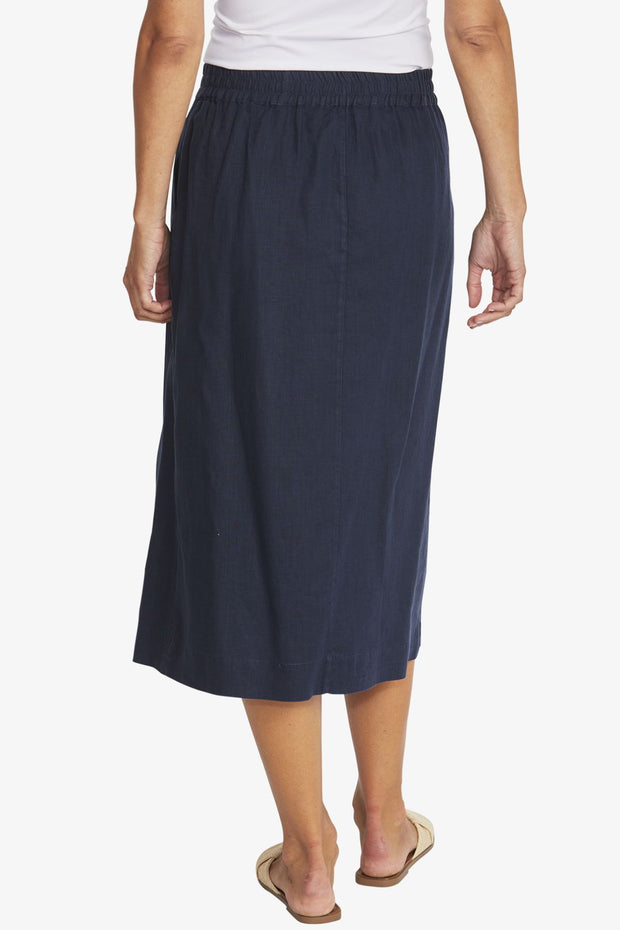 PING PONG - French Navy Ava Linen Skirt - P595608