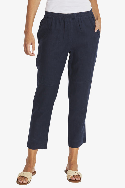 PING PONG - French Navy Donnie Linen Pant - P595721