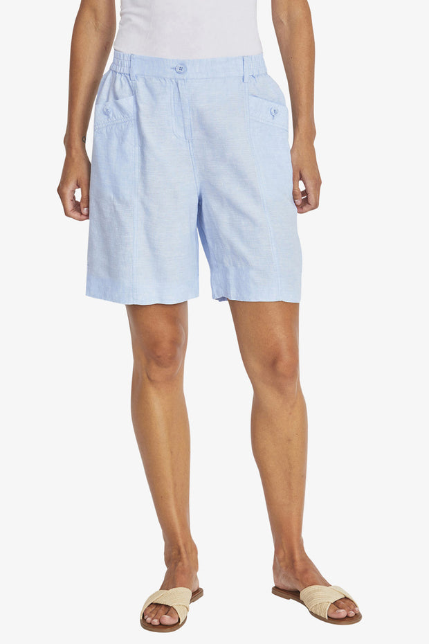 PING PONG - Baby Blue Dylan Linen Shorts - P595804