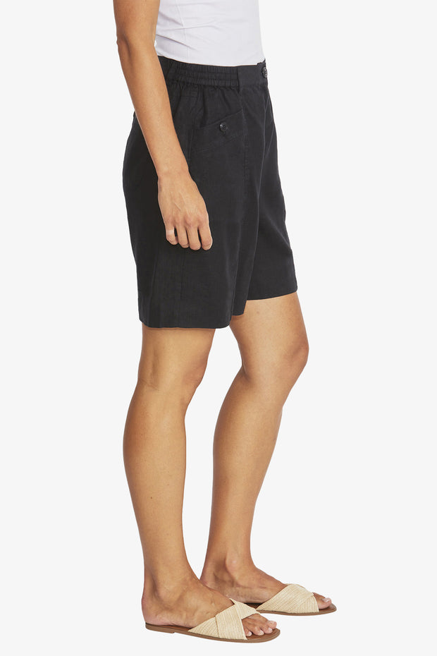 PING PONG - Black Dylan Linen Shorts - P595804
