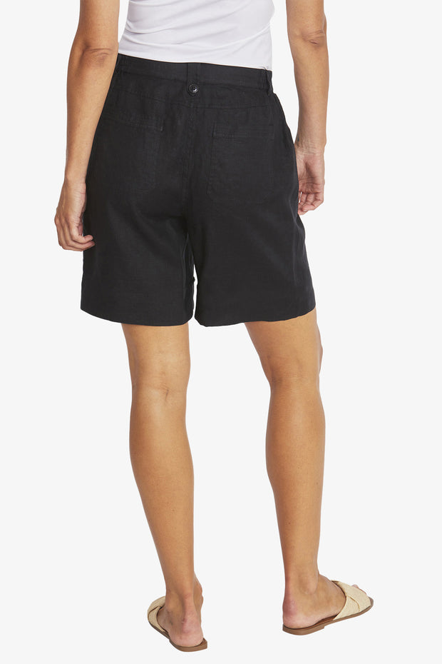PING PONG - Black Dylan Linen Shorts - P595804