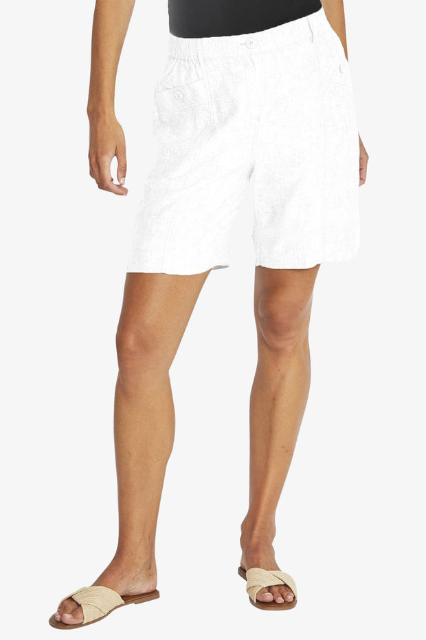 PING PONG - White Dylan Linen Shorts - P595804