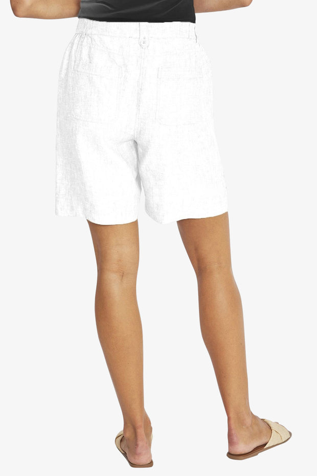 PING PONG - White Dylan Linen Shorts - P595804