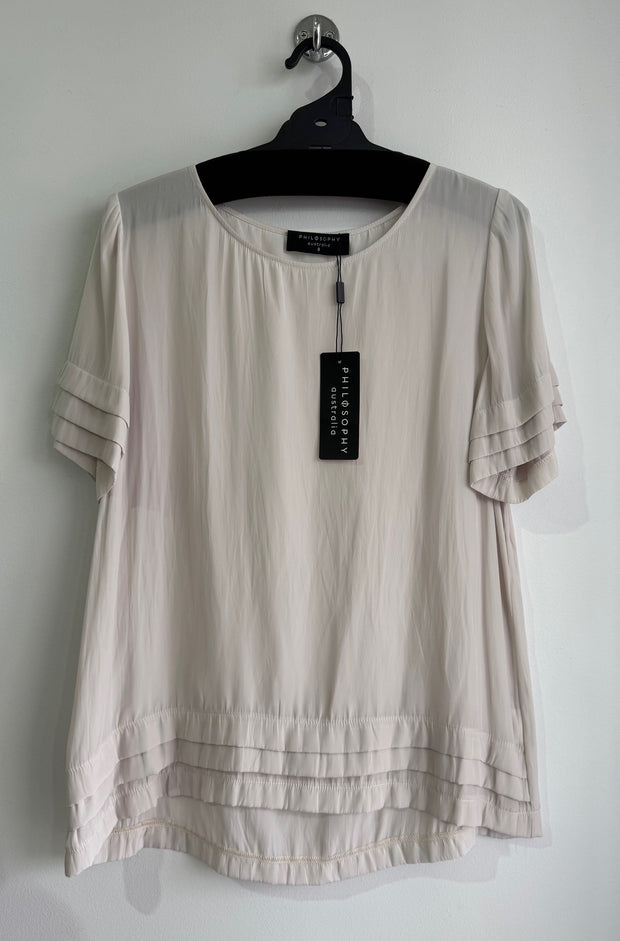 PHILOSOPHY - Stone Pleat Short Sleeve Pleat Top