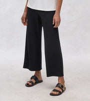 MELA PURDIE - Black Powder Knit Crop Palazzo Pant - F007 1817