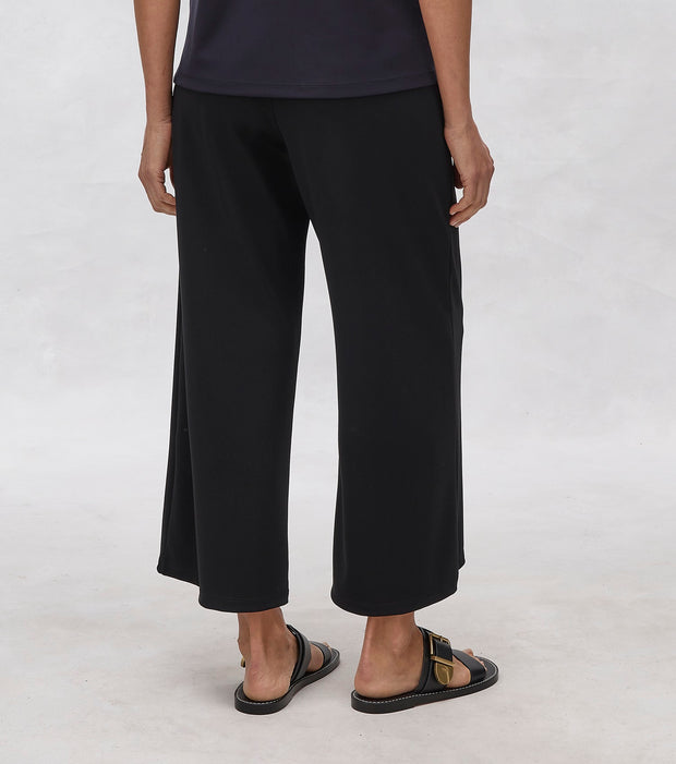 MELA PURDIE - Black Powder Knit Crop Palazzo Pant - F007 1817