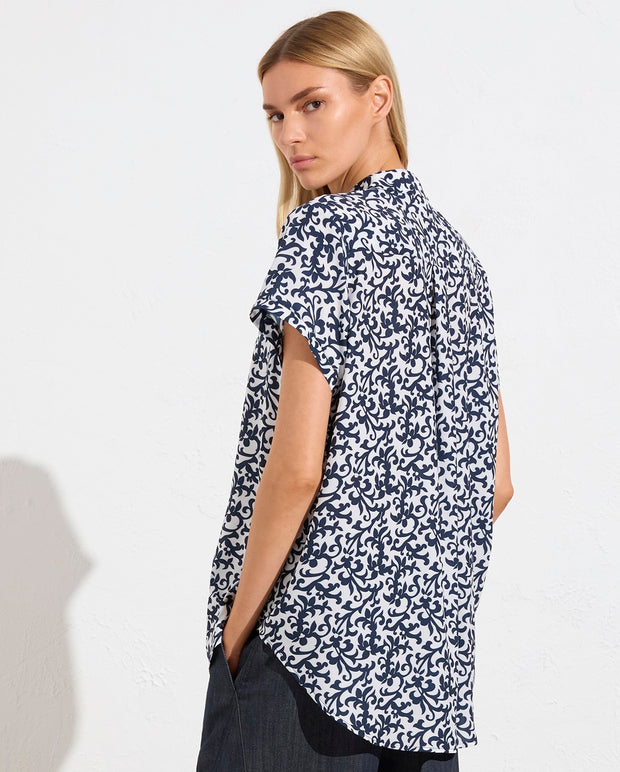 MELA PURDIE - Quill Print Soft Stand Shirt - F842 8629