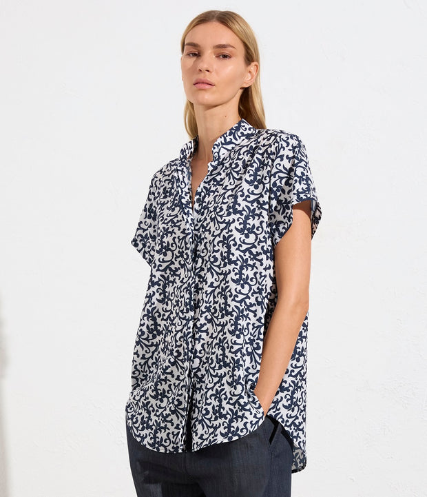 MELA PURDIE - Quill Print Soft Stand Shirt - F842 8629