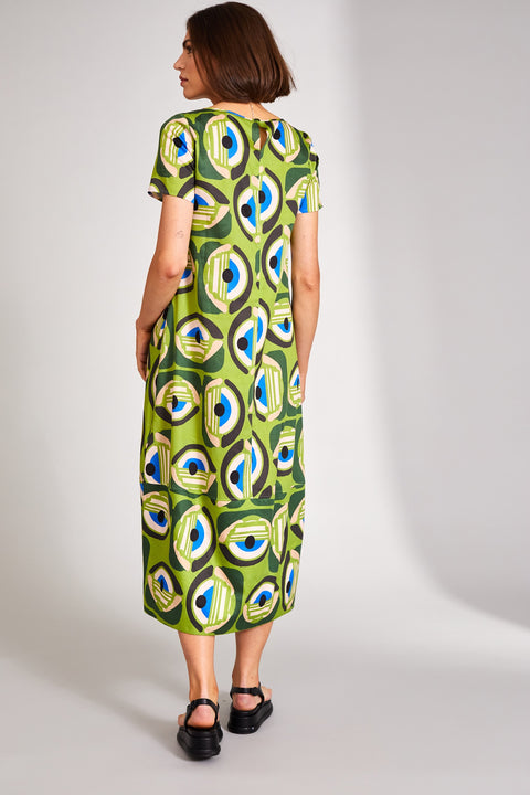 PERUZZI - Green Retro Print Dress - S24104