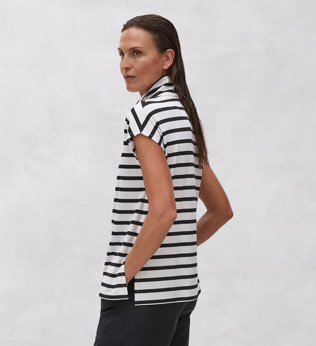 MELA PURDIE - White/Black Stripe Half Zip Shell - F532 8463