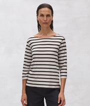 MELA PURDIE - Bisque/Black Stripe Relaxed Boat Neck - F532 2630