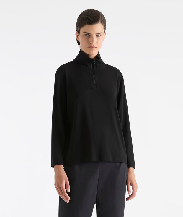 MELA PURDIE - Black Half Zip Sweater - F01 8259