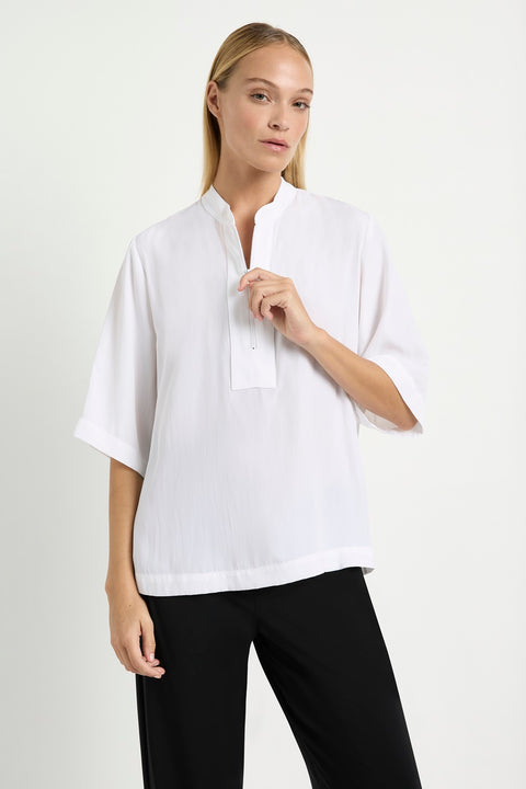 MELA PURDIE - White Zip Plaza Top - F67 8475