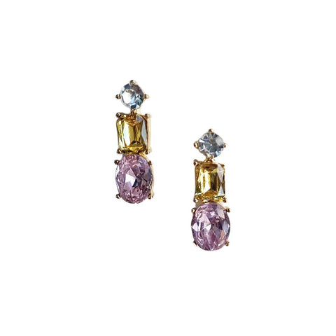 ZODA - Marian Gem Earrings Yellow Pink - SE23715Y