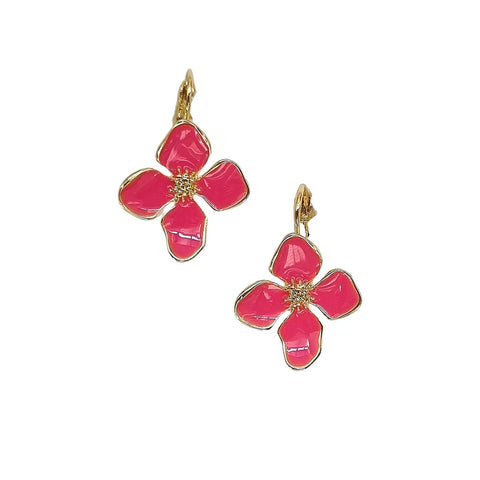 ZODA - French Clip Flower Earring Pink - SE24454P