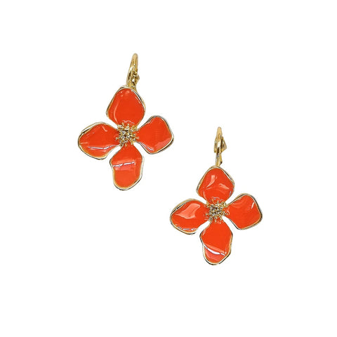 ZODA - French Clip Flower Earring Orange - SE24454O