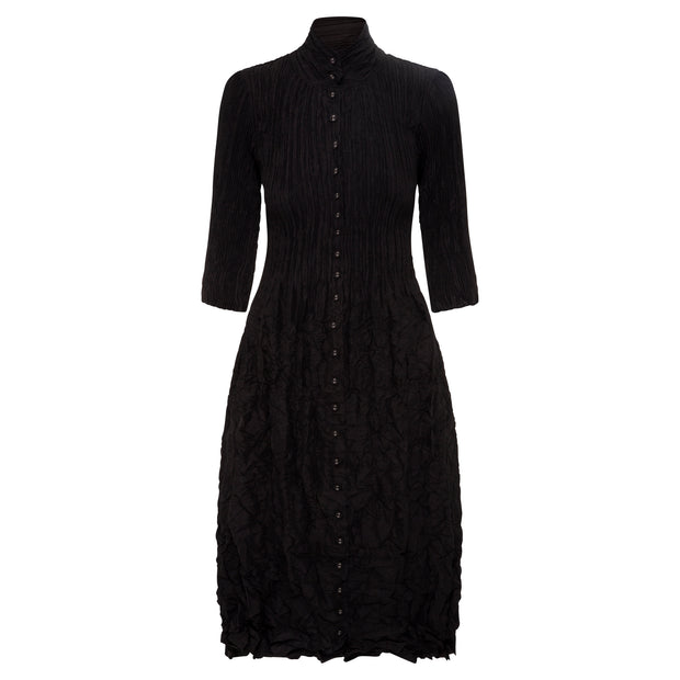 ALQUEMA - Black Nehru Coat Dress - ACC308