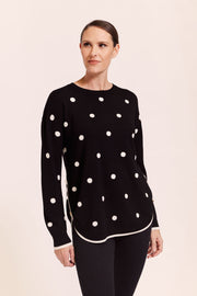 SEE SAW - Black/White Spot Sweater - SW1000