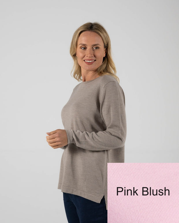 SEE SAW - Pink Blush Round Neck Sweater - SW988