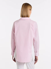 MARCO POLO - Pink Salt Long Sleeve Spliced Stripe Shirt