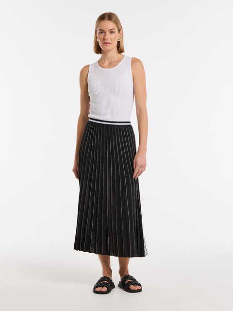 MARCO POLO - Black Pleated Mono Skirt - YTMS55038