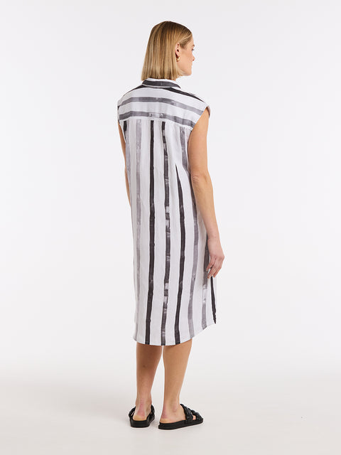 MARCO POLO - Sleeveless Brushed Stripe Dress - YTMS59329