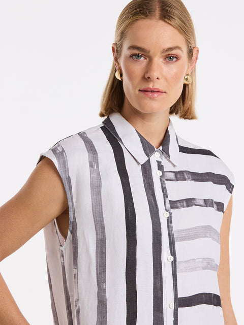 MARCO POLO - Sleeveless Brushed Stripe Dress - YTMS59329