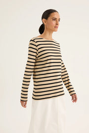 YARRA TRAIL - Camel/Black Boardwalk Tee - YTWN3039