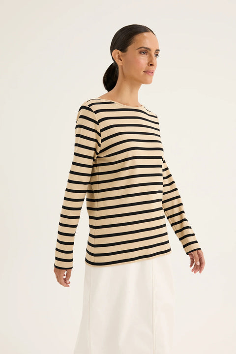 YARRA TRAIL - Camel/Black Boardwalk Tee - YTWN3039