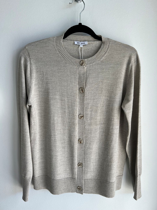 SEE SAW - Biscuit Round Neck Cardigan - SS184