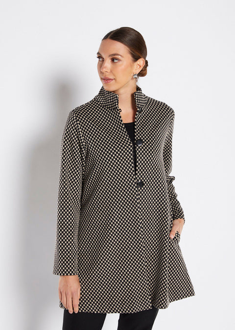 PHILOSOPHY - Black/Praline Long Sleeve Texture Jacket