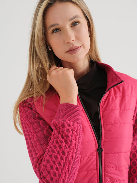 DOLCEZZA - Fuchsia Knit & Woven Jacket - 74818