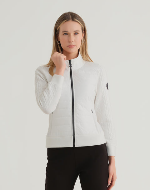 DOLCEZZA - Off White Knit & Woven Jacket - 74818