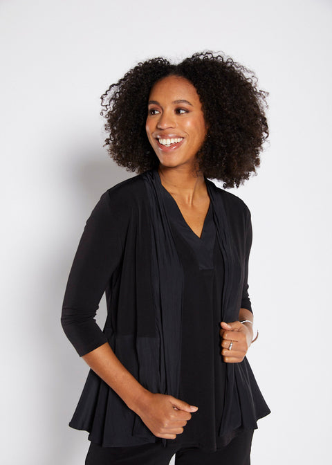 PHILOSOPHY - Black 3/4 Sleeve Combo Jacket