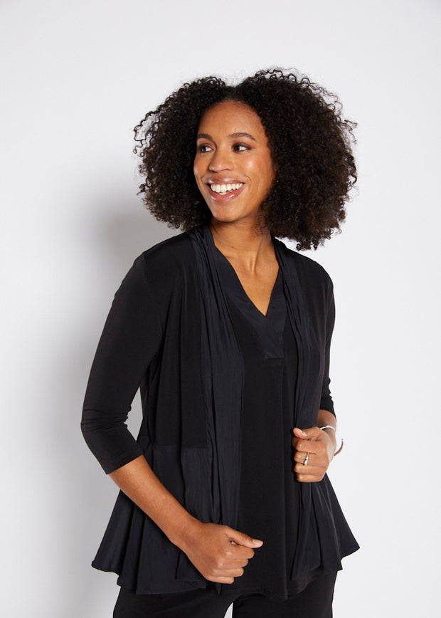 PHILOSOPHY - Black 3/4 Sleeve Combo Jacket