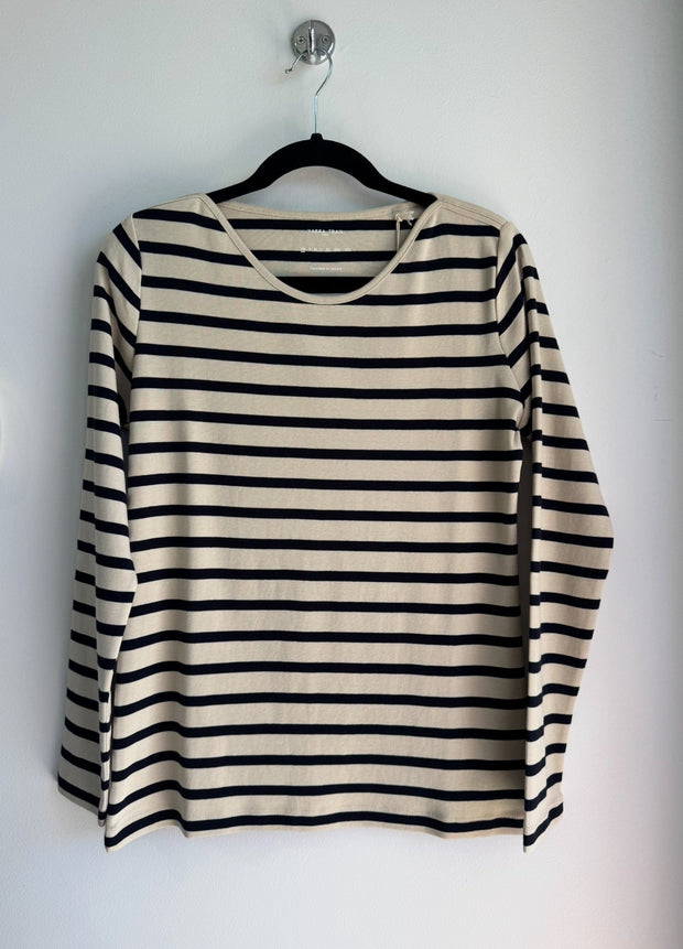 YARRA TRAIL - Oat/Navy Boardwalk Tee - YTWN3039